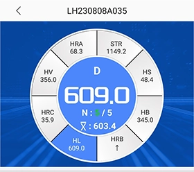 最大8つのスケールで硬さを同時に表示