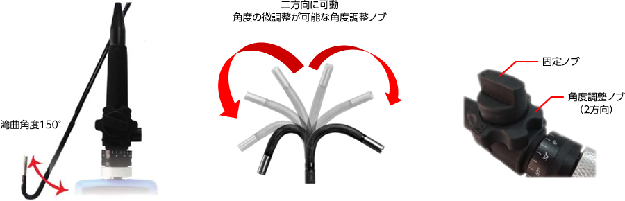 先端可動式ケーブルで、エンジン等の複雑な機械内部の検査や、配管・パイプの検査に最適