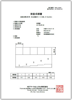 〈検査成績書〉